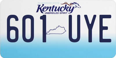 KY license plate 601UYE