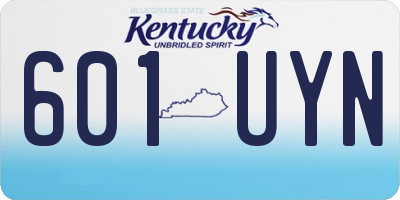 KY license plate 601UYN