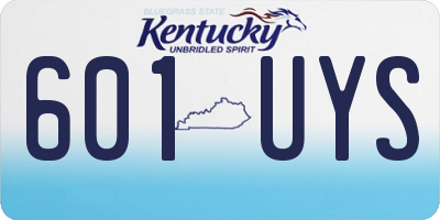 KY license plate 601UYS