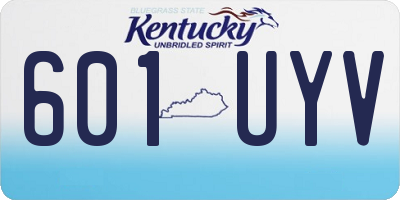 KY license plate 601UYV