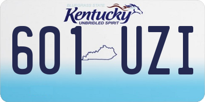 KY license plate 601UZI