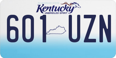 KY license plate 601UZN