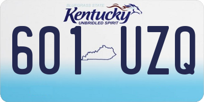 KY license plate 601UZQ