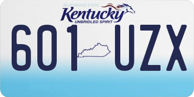 KY license plate 601UZX