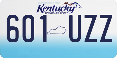 KY license plate 601UZZ