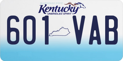 KY license plate 601VAB