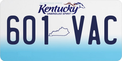 KY license plate 601VAC