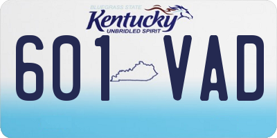 KY license plate 601VAD