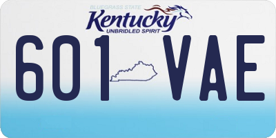 KY license plate 601VAE