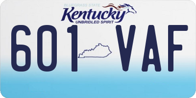KY license plate 601VAF