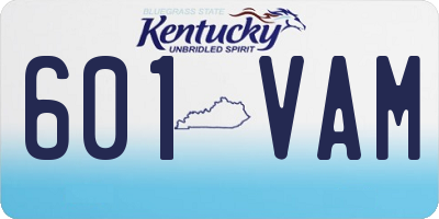 KY license plate 601VAM