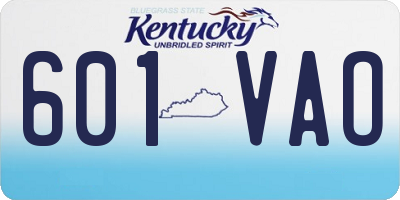 KY license plate 601VAO