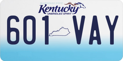 KY license plate 601VAY