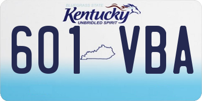 KY license plate 601VBA