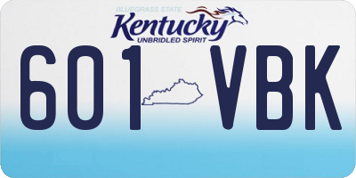 KY license plate 601VBK