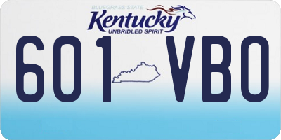 KY license plate 601VBO