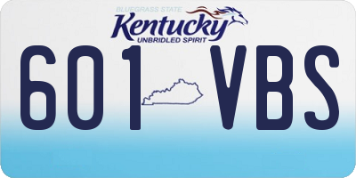KY license plate 601VBS