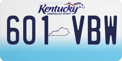KY license plate 601VBW