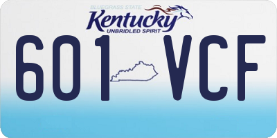 KY license plate 601VCF