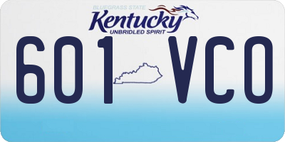 KY license plate 601VCO