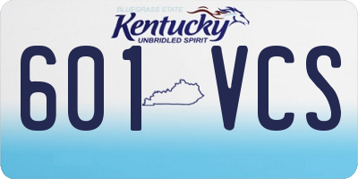 KY license plate 601VCS