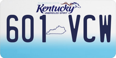 KY license plate 601VCW