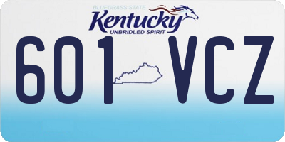 KY license plate 601VCZ