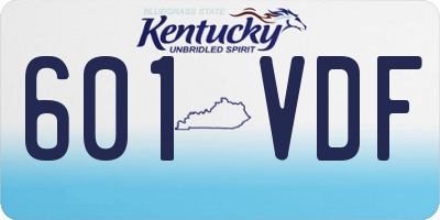 KY license plate 601VDF