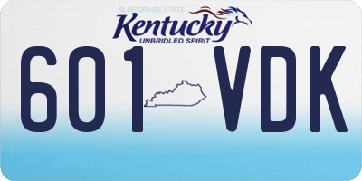 KY license plate 601VDK