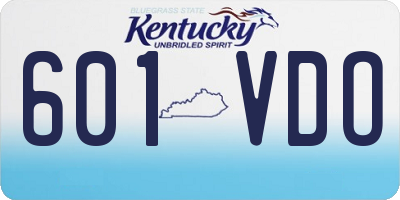 KY license plate 601VDO