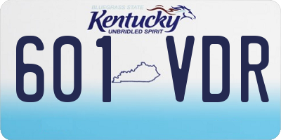 KY license plate 601VDR