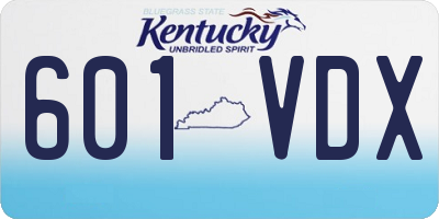 KY license plate 601VDX