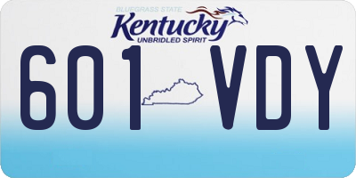 KY license plate 601VDY
