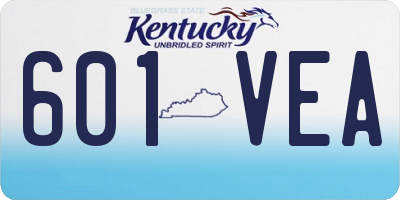 KY license plate 601VEA
