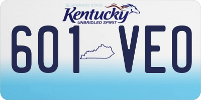 KY license plate 601VEO