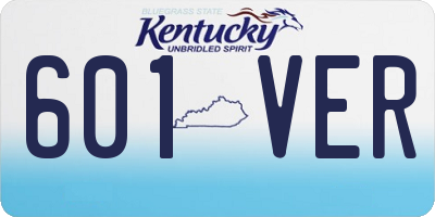 KY license plate 601VER
