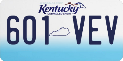KY license plate 601VEV