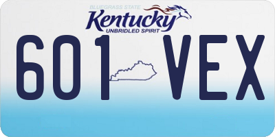 KY license plate 601VEX