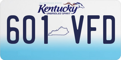 KY license plate 601VFD