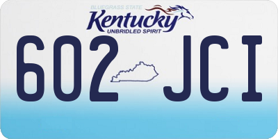 KY license plate 602JCI