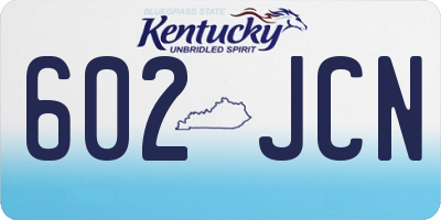 KY license plate 602JCN