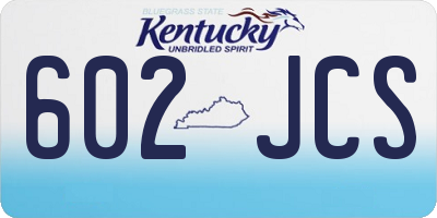 KY license plate 602JCS