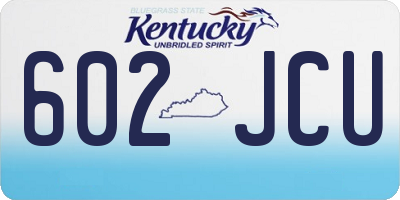 KY license plate 602JCU