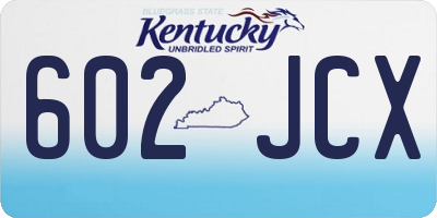 KY license plate 602JCX