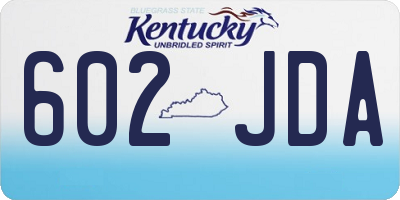 KY license plate 602JDA