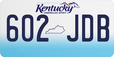 KY license plate 602JDB