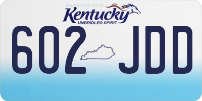 KY license plate 602JDD