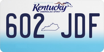 KY license plate 602JDF