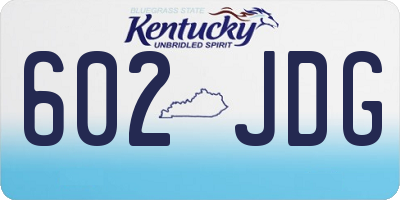 KY license plate 602JDG