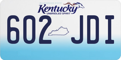 KY license plate 602JDI
